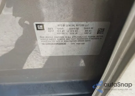 2017 Chevrolet Malibu Premier z USA, uszkodzony, nr VIN 1G1ZH5SXXHF226636